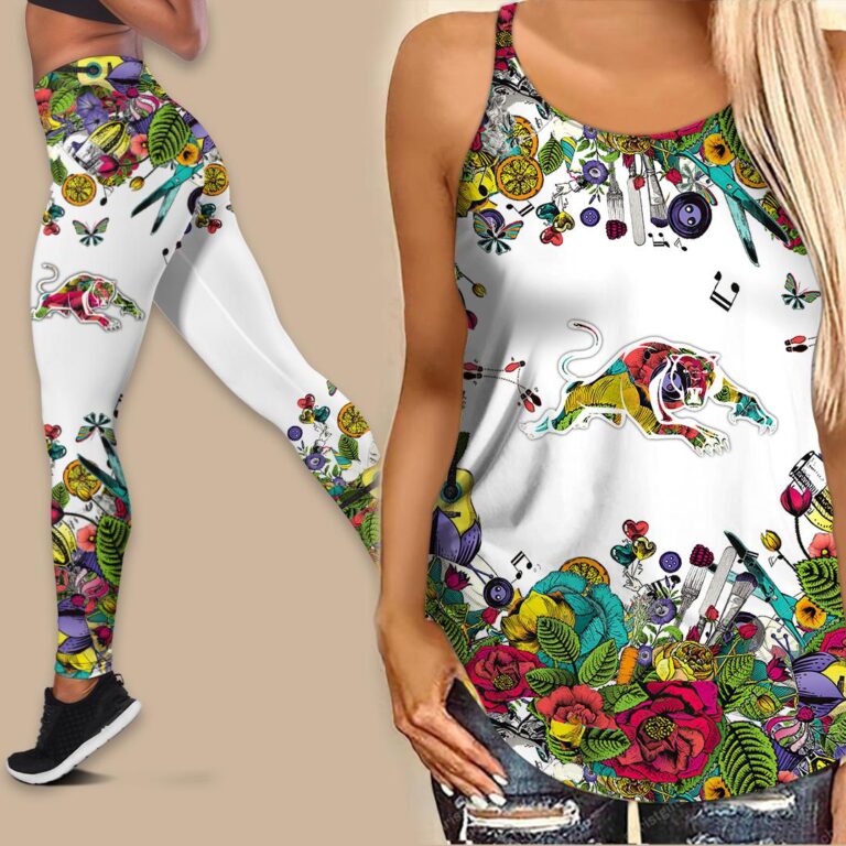 NRL Penrith Panthers | Women's Criss Cross Tanktop/Hollow Tank Top/Legging