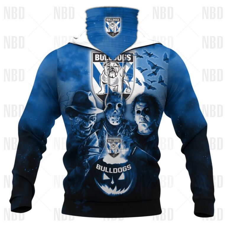NRL Canterbury Bankstown Bulldogs - Halloween Zip Hoodie T Shirt Long Sleeve Hawaiian