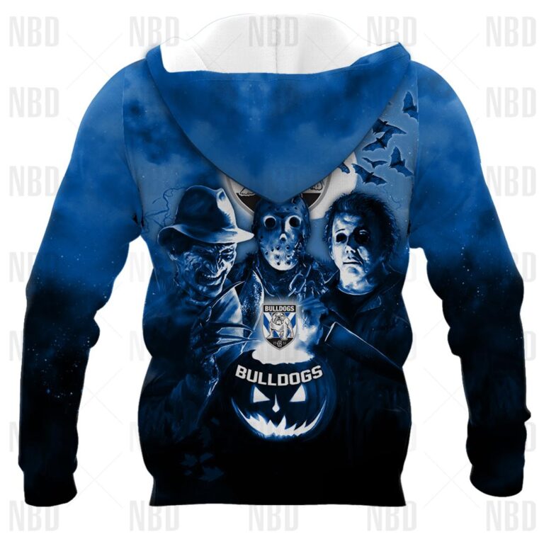 NRL Canterbury Bankstown Bulldogs - Halloween Zip Hoodie T Shirt Long Sleeve Hawaiian