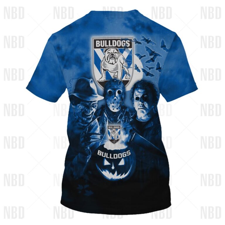 NRL Canterbury Bankstown Bulldogs - Halloween Zip Hoodie T Shirt Long Sleeve Hawaiian