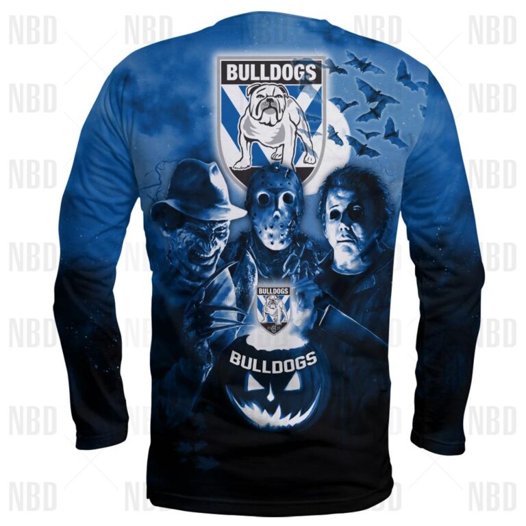 NRL Canterbury Bankstown Bulldogs - Halloween Zip Hoodie T Shirt Long Sleeve Hawaiian