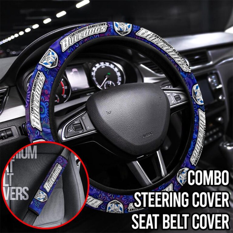 NRL Canterbury Bankstown Bulldogs | Seat Belt | Steering | Car Seat Covers