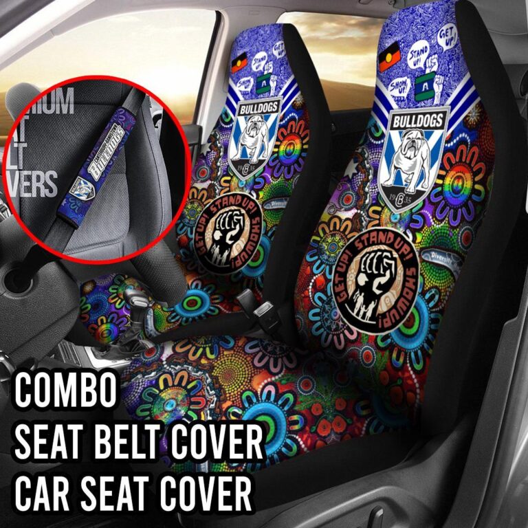 NRL Canterbury Bankstown Bulldogs | Seat Belt | Steering | Car Seat Covers