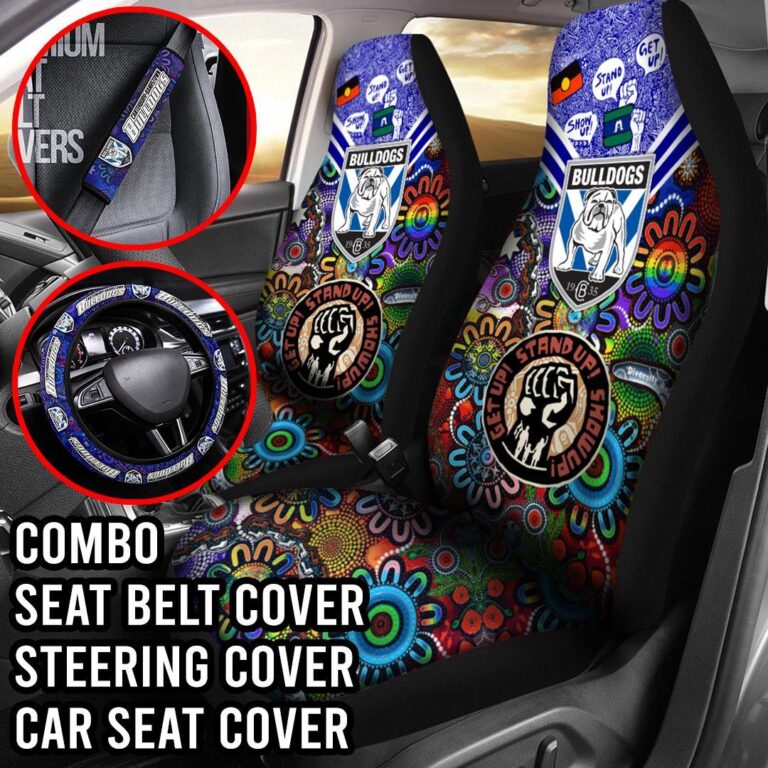 NRL Canterbury Bankstown Bulldogs | Seat Belt | Steering | Car Seat Covers