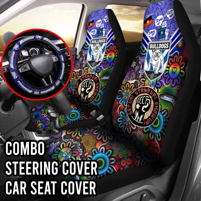 NRL Canterbury Bankstown Bulldogs | Seat Belt | Steering | Car Seat Covers