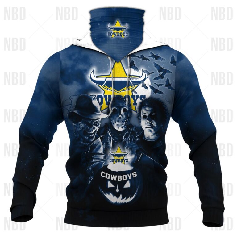 NRL North Queensland Cowboys Halloween Zip Hoodie T Shirt Long Sleeve Hawaiian