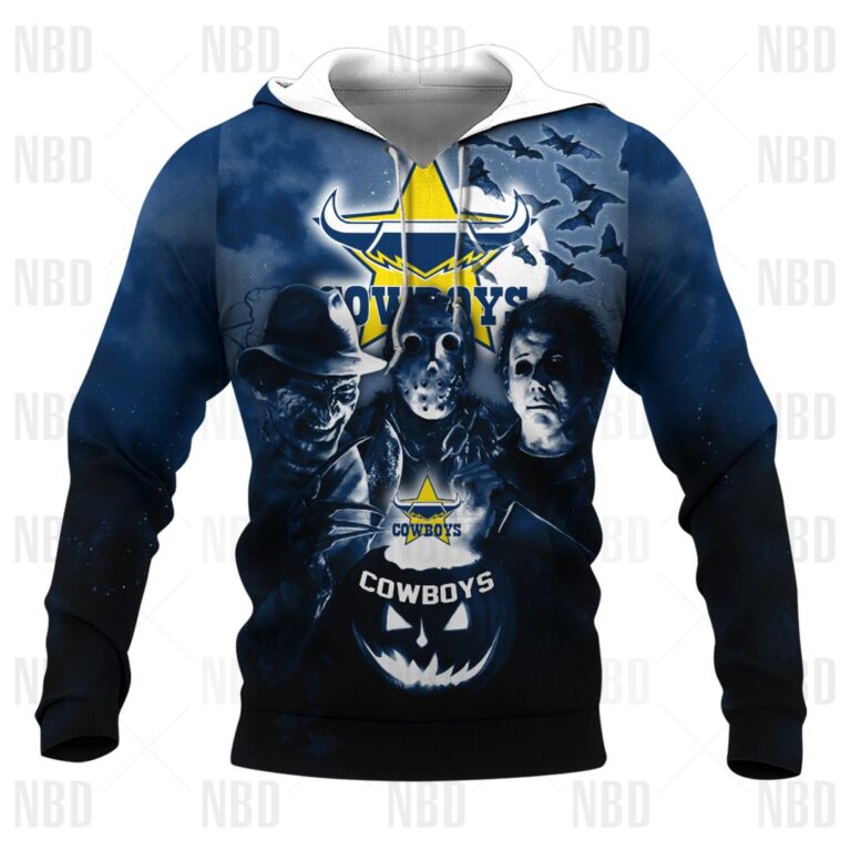 NRL North Queensland Cowboys Halloween Zip Hoodie T Shirt Long Sleeve Hawaiian
