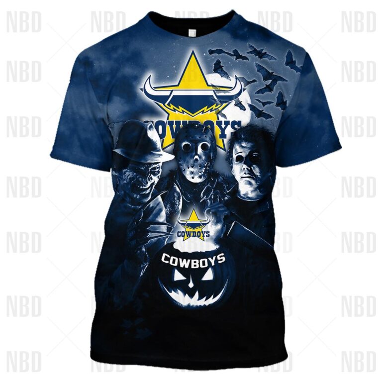 NRL North Queensland Cowboys Halloween Zip Hoodie T Shirt Long Sleeve Hawaiian