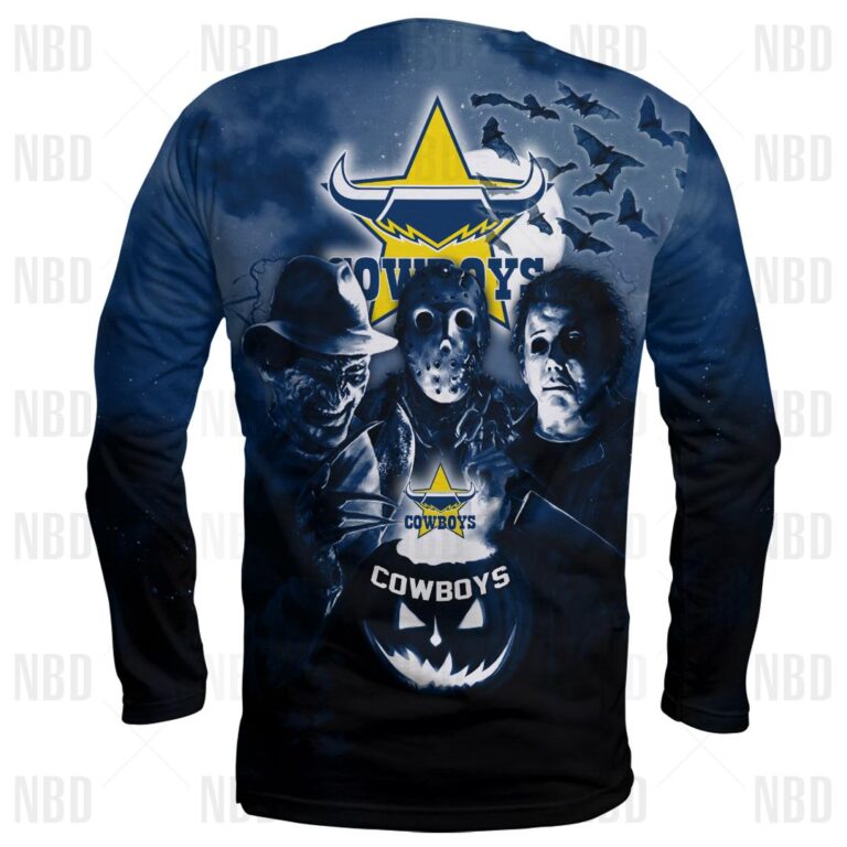 NRL North Queensland Cowboys Halloween Zip Hoodie T Shirt Long Sleeve Hawaiian