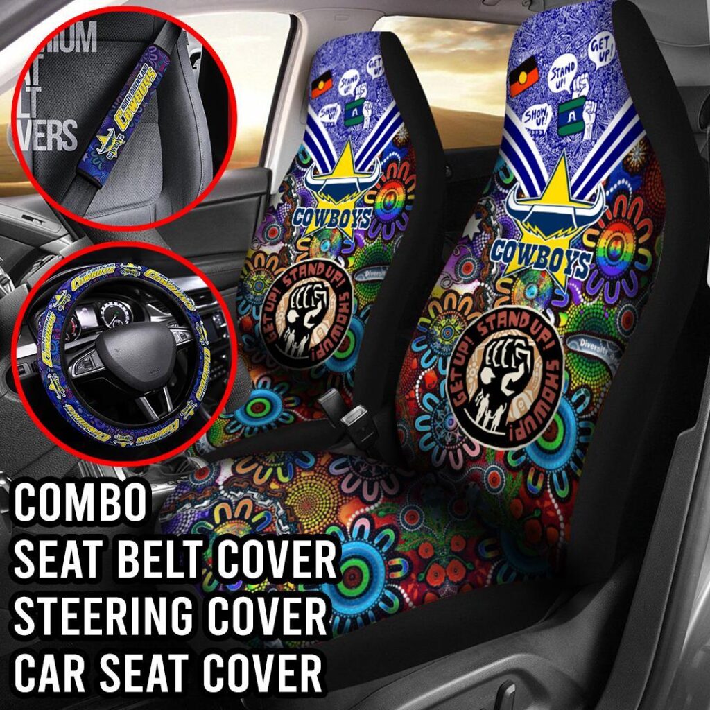 NRL North Queensland Cowboys | Seat Belt | Steering | Car Seat Covers
