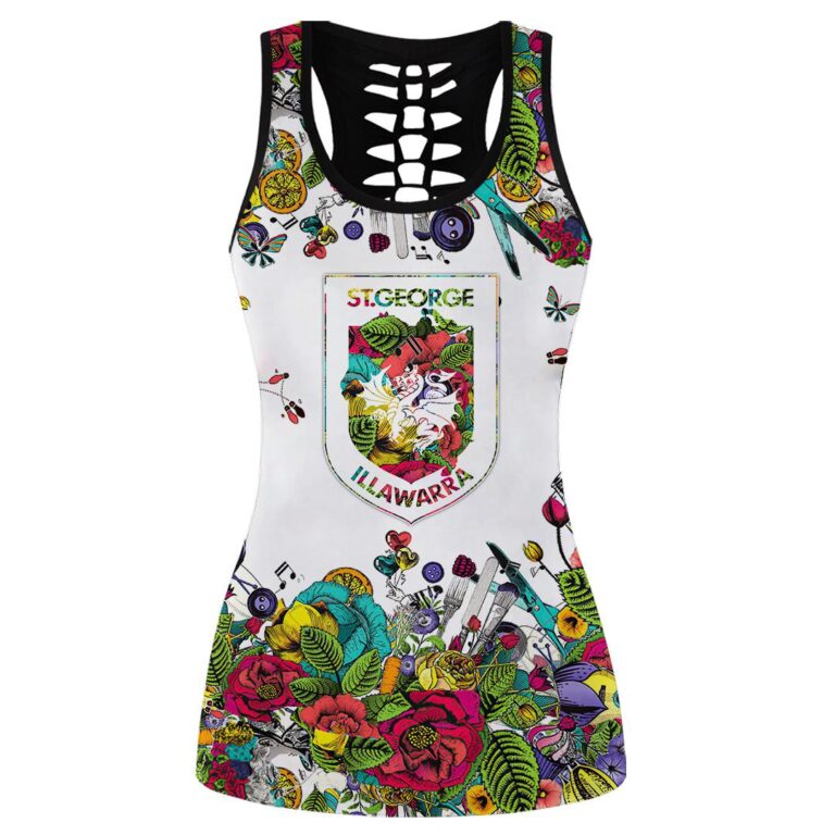 NRL St George Illawarra Dragons . | Women's Criss Cross Tanktop/Hollow Tank Top/Legging