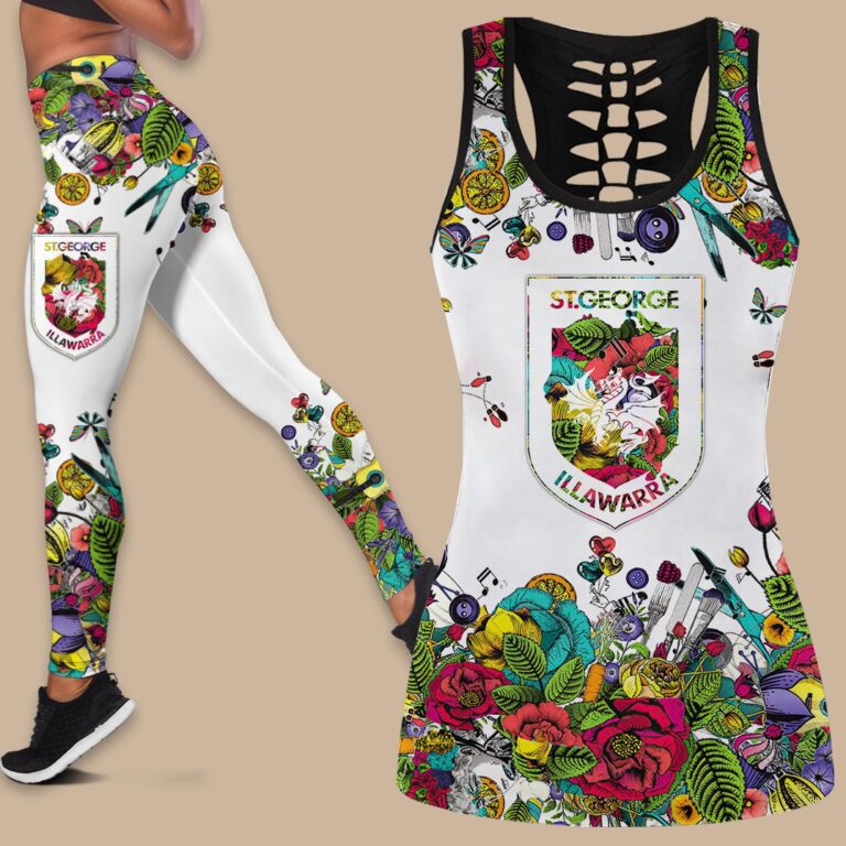 NRL St George Illawarra Dragons . | Women's Criss Cross Tanktop/Hollow Tank Top/Legging