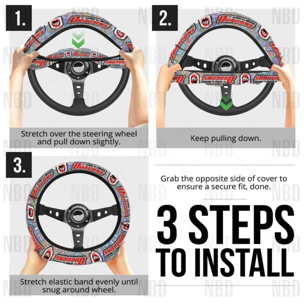 NRL St. George Illawarra Dragons | Seat Belt | Steering | Car Seat Covers