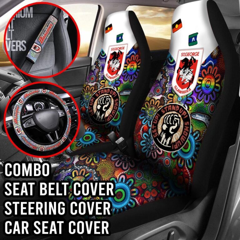 NRL St. George Illawarra Dragons | Seat Belt | Steering | Car Seat Covers
