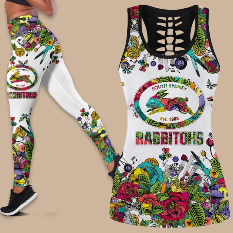 NRL South Sydney Rabbitohs | Women's Criss Cross Tanktop/Hollow Tank Top/Legging