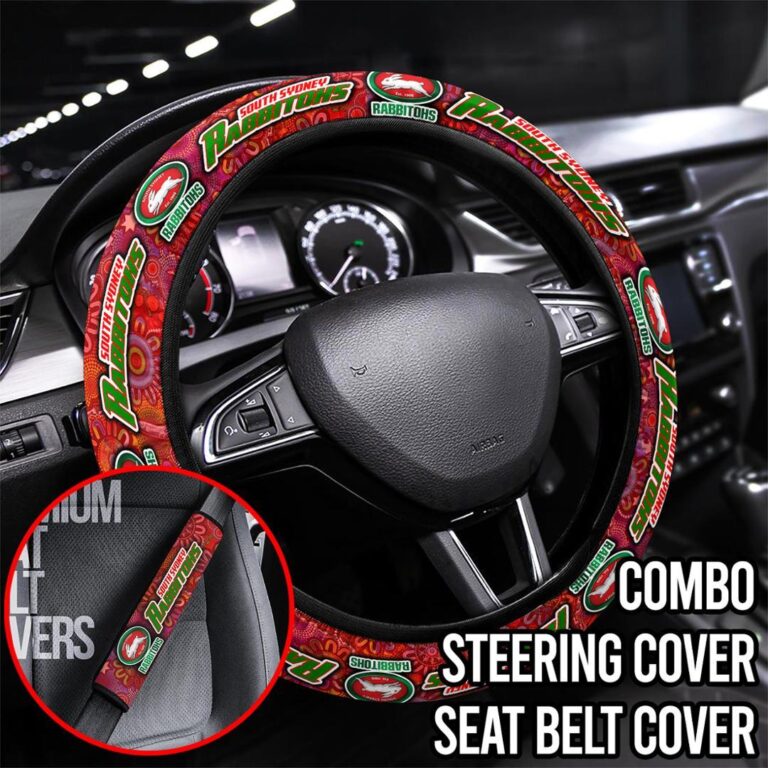 NRL South Sydney Rabbitohs | Seat Belt | Steering | Car Seat Covers