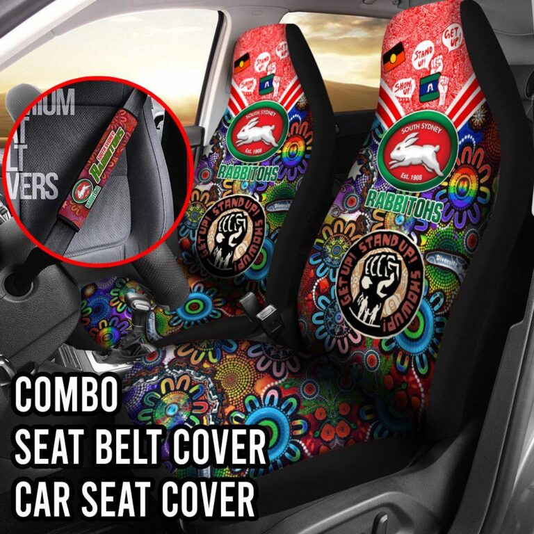 NRL South Sydney Rabbitohs | Seat Belt | Steering | Car Seat Covers