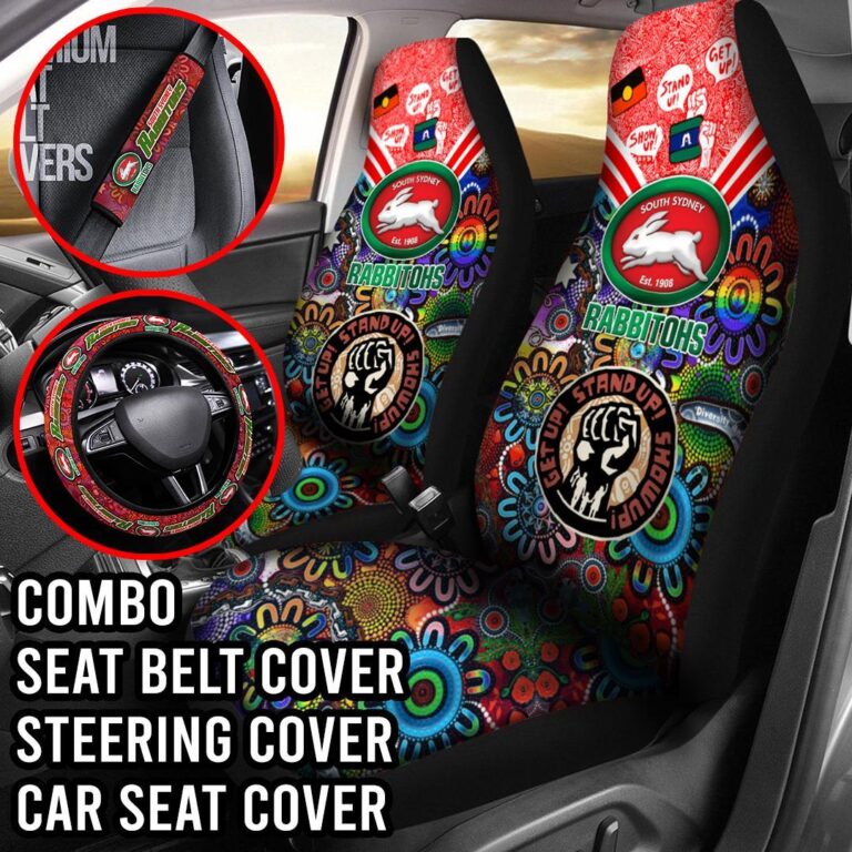 NRL South Sydney Rabbitohs | Seat Belt | Steering | Car Seat Covers