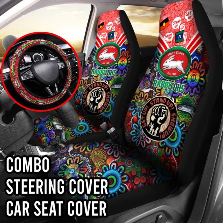 NRL South Sydney Rabbitohs | Seat Belt | Steering | Car Seat Covers