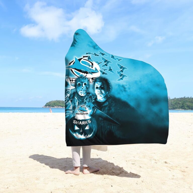 NRL Cronulla-Sutherland Sharks Halloween Hooded Blanket