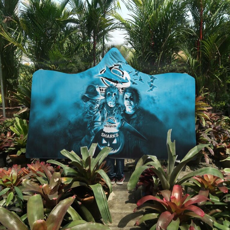 NRL Cronulla-Sutherland Sharks Halloween Hooded Blanket