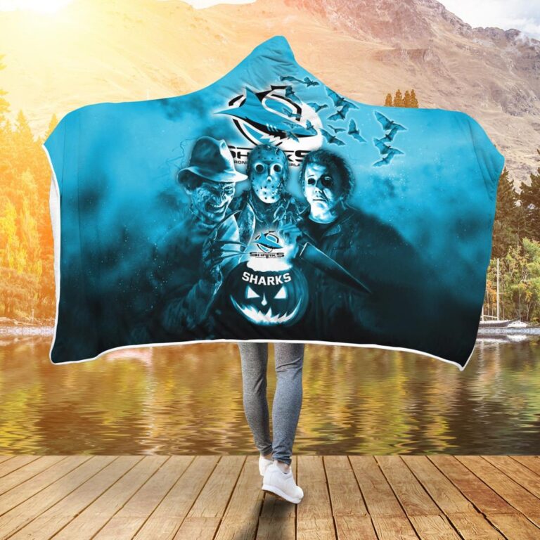 NRL Cronulla-Sutherland Sharks Halloween Hooded Blanket