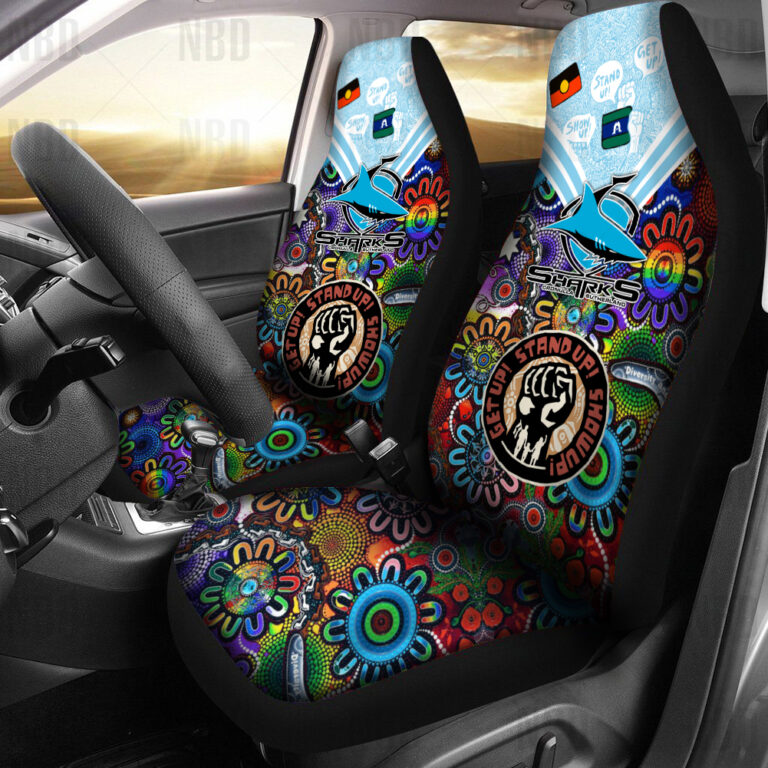 NRL Cronulla Sutherland Sharks | Seat Belt | Steering | Car Seat Covers