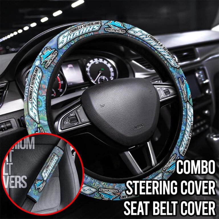 NRL Cronulla Sutherland Sharks | Seat Belt | Steering | Car Seat Covers