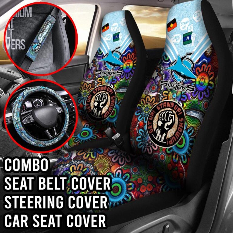 NRL Cronulla Sutherland Sharks | Seat Belt | Steering | Car Seat Covers