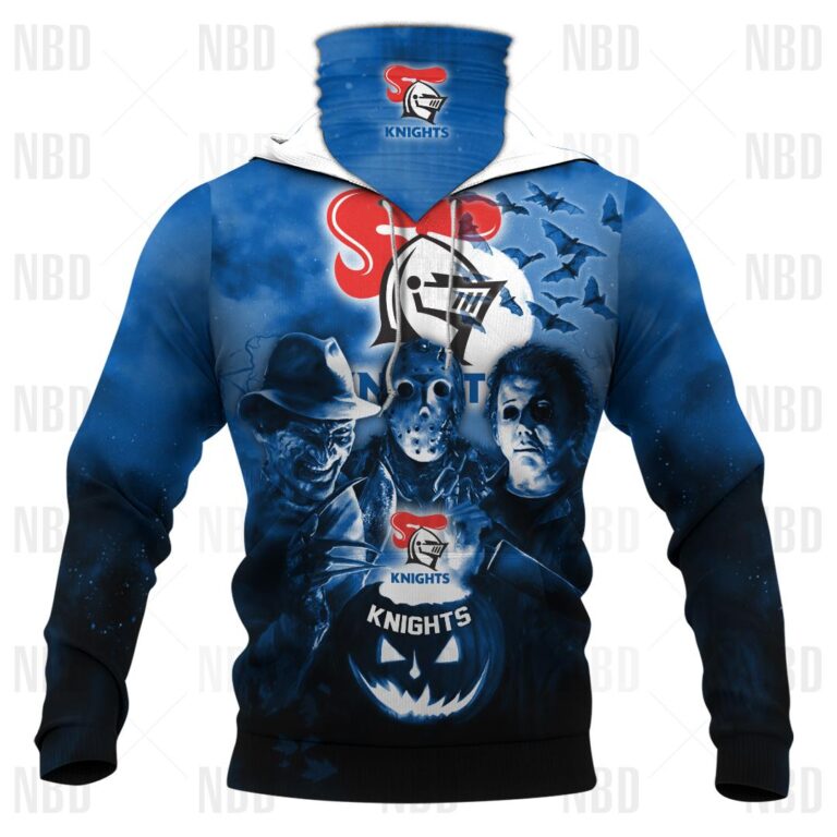 NRL Newcastle Knights Halloween Zip Hoodie T Shirt Long Sleeve Hawaiian