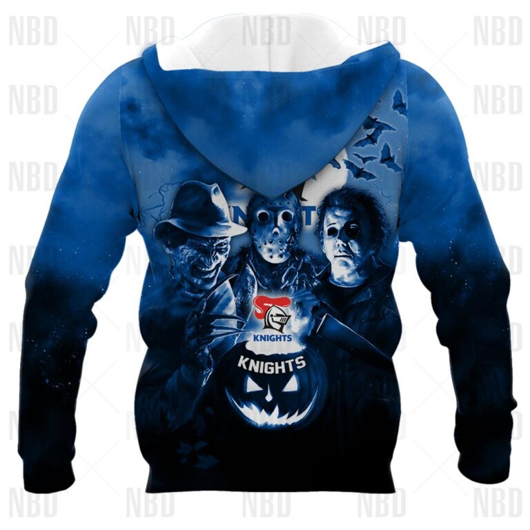 NRL Newcastle Knights Halloween Zip Hoodie T Shirt Long Sleeve Hawaiian