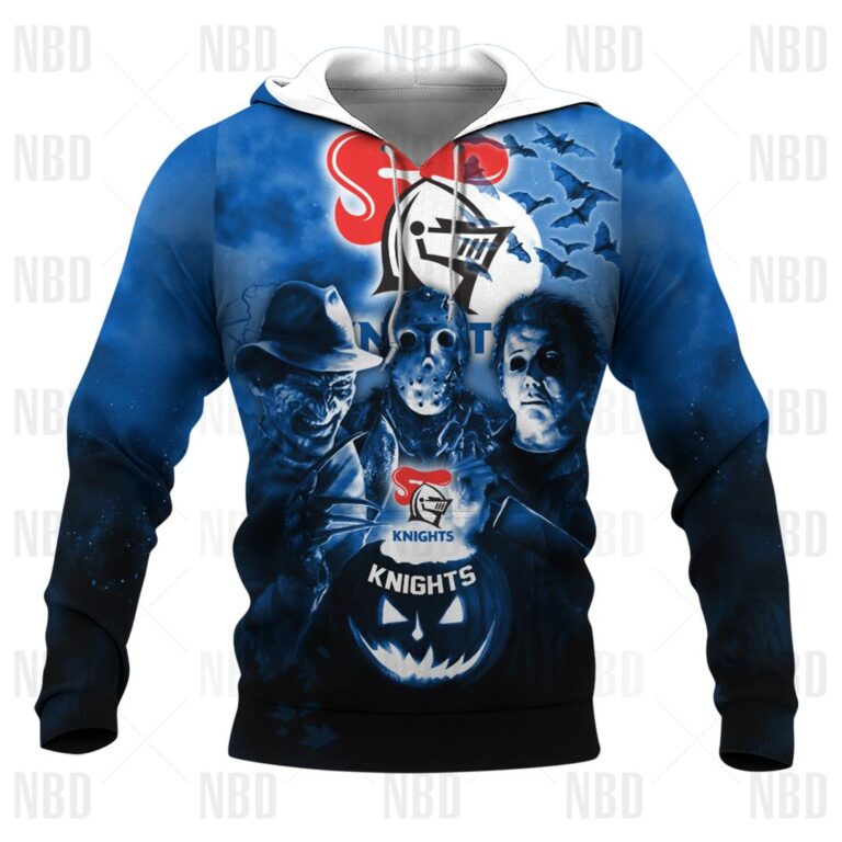 NRL Newcastle Knights Halloween Zip Hoodie T Shirt Long Sleeve Hawaiian