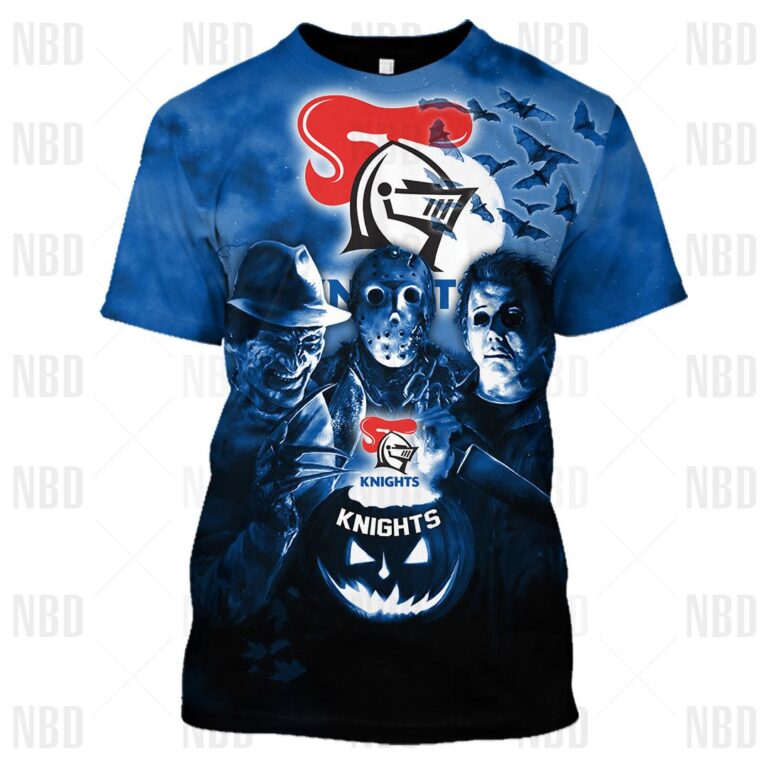 NRL Newcastle Knights Halloween Zip Hoodie T Shirt Long Sleeve Hawaiian