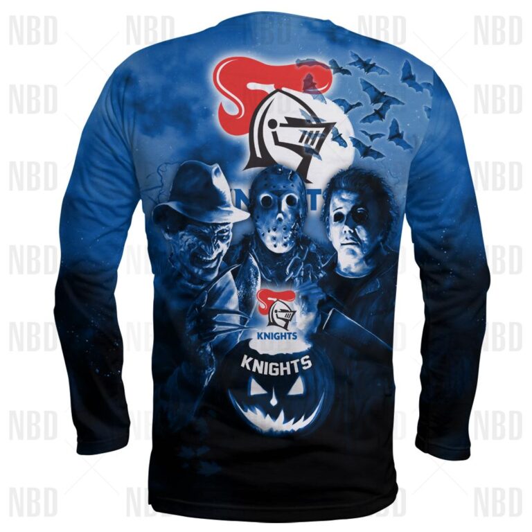 NRL Newcastle Knights Halloween Zip Hoodie T Shirt Long Sleeve Hawaiian