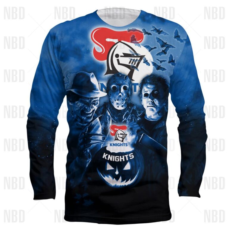 NRL Newcastle Knights Halloween Zip Hoodie T Shirt Long Sleeve Hawaiian