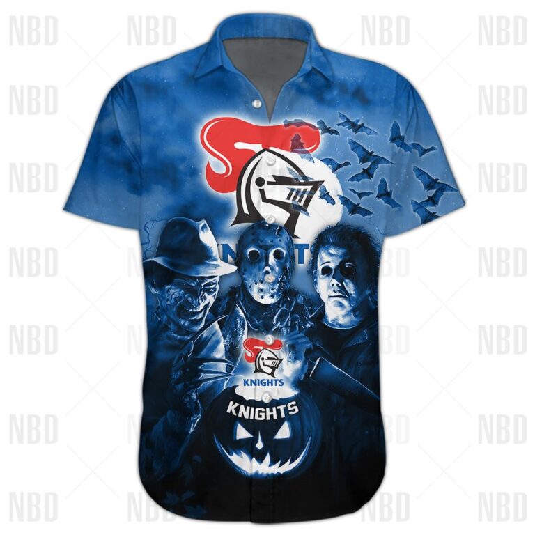 NRL Newcastle Knights Halloween Zip Hoodie T Shirt Long Sleeve Hawaiian