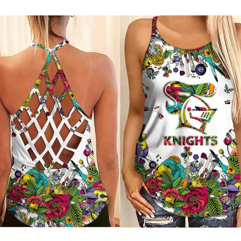 NRL Newcastle Knights | Women's Criss Cross Tanktop/Hollow Tank Top/Legging