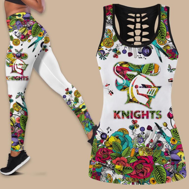 NRL Newcastle Knights | Women's Criss Cross Tanktop/Hollow Tank Top/Legging