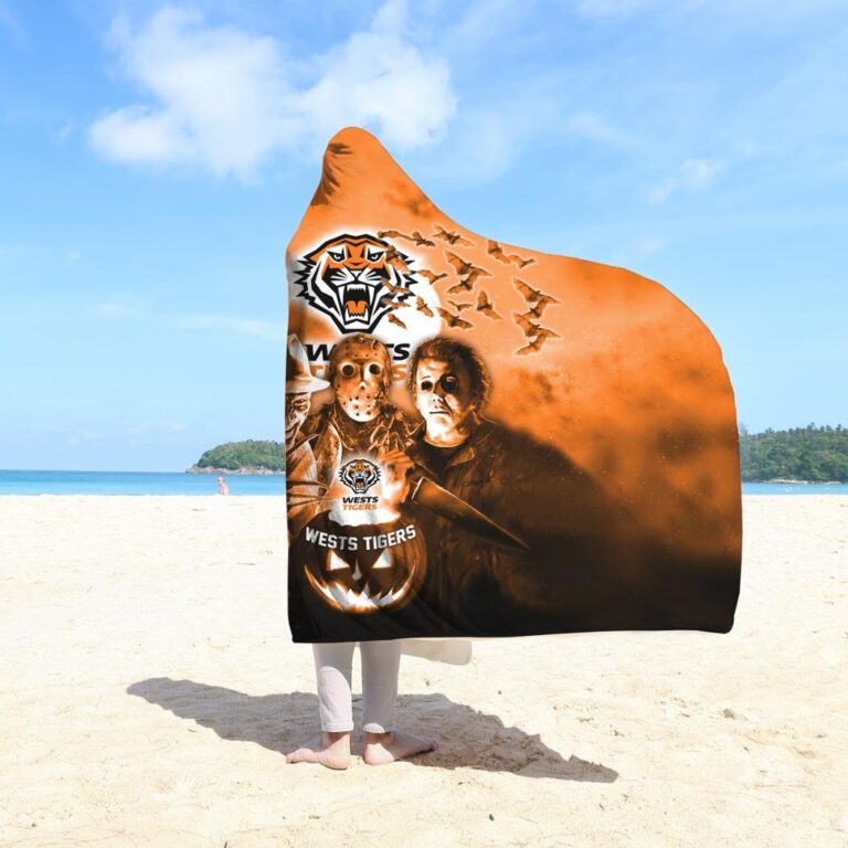 NRL Wests Tigers Halloween Hooded Blanket