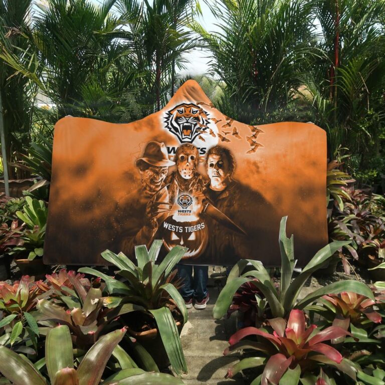 NRL Wests Tigers Halloween Hooded Blanket