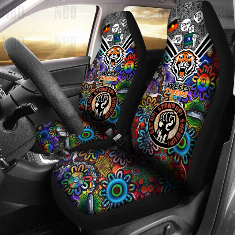 NRL Wests Tigers | Seat Belt | Steering | Car Seat Covers