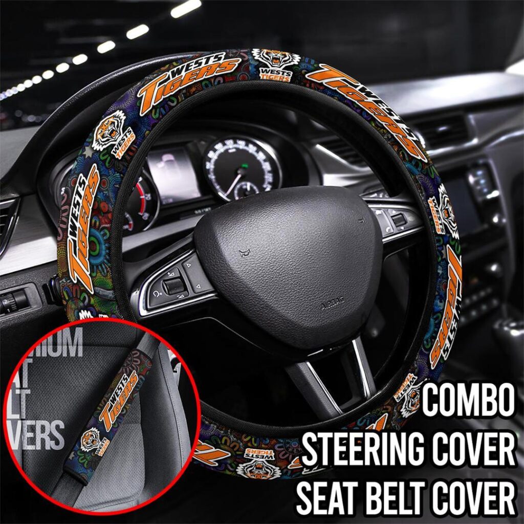 NRL Wests Tigers | Seat Belt | Steering | Car Seat Covers