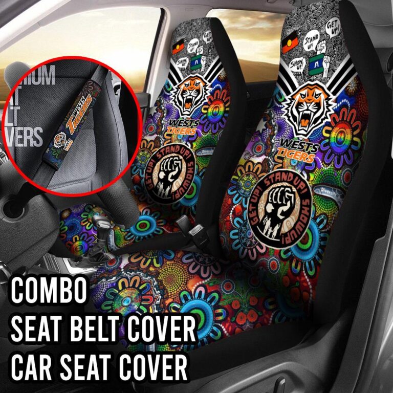 NRL Wests Tigers | Seat Belt | Steering | Car Seat Covers