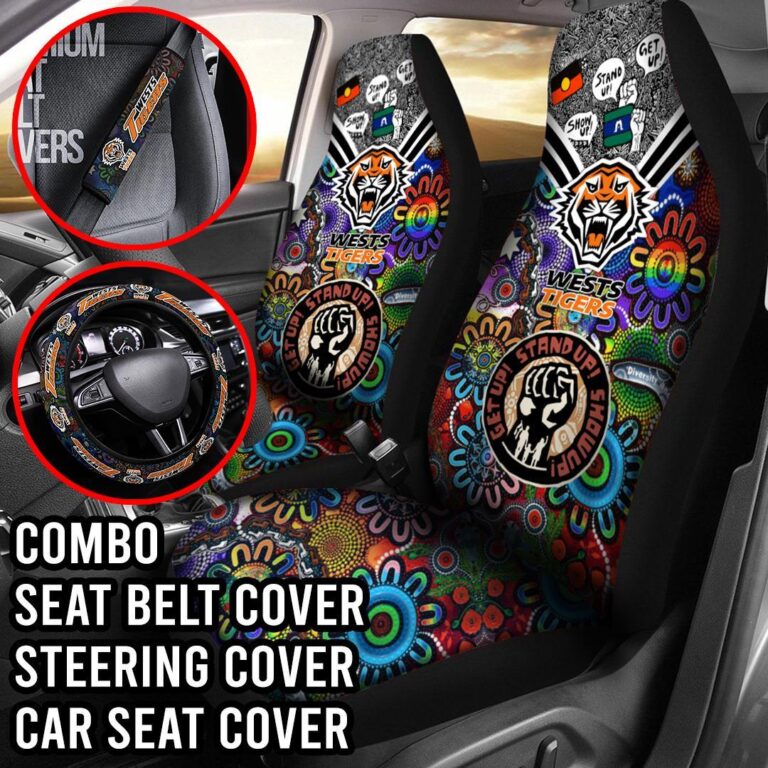 NRL Wests Tigers | Seat Belt | Steering | Car Seat Covers