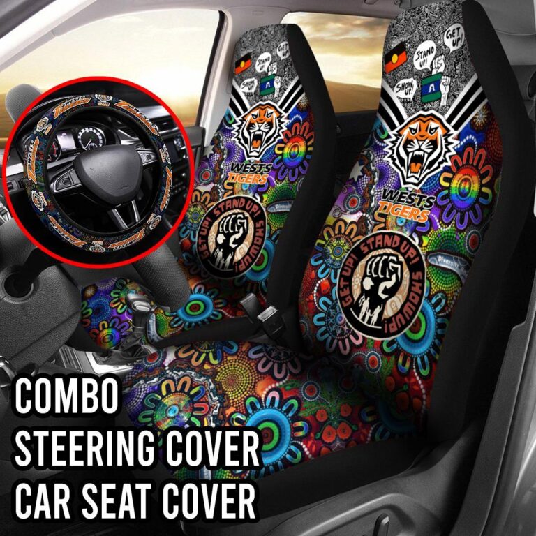 NRL Wests Tigers | Seat Belt | Steering | Car Seat Covers