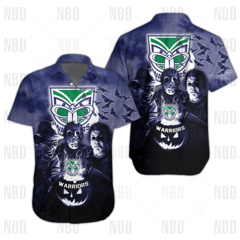 NRL New Zealand Warriors Halloween Zip Hoodie T Shirt Long Sleeve Hawaiian