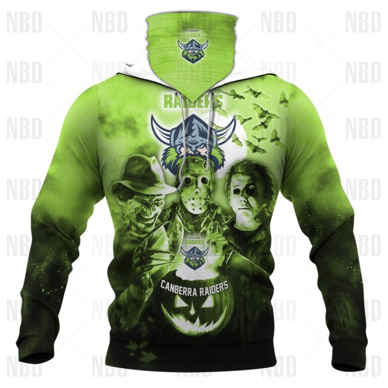 NRL Canberra Raiders Halloween Zip Hoodie T Shirt Long Sleeve Hawaiian