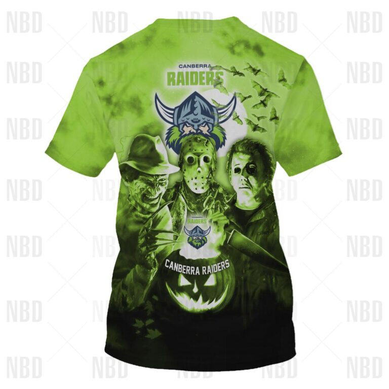 NRL Canberra Raiders Halloween Zip Hoodie T Shirt Long Sleeve Hawaiian