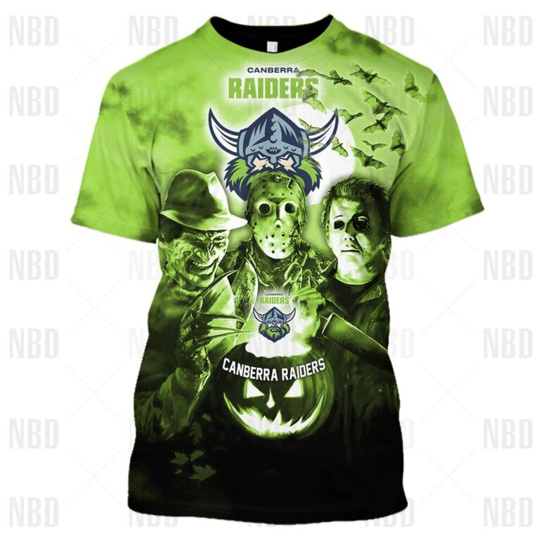 NRL Canberra Raiders Halloween Zip Hoodie T Shirt Long Sleeve Hawaiian