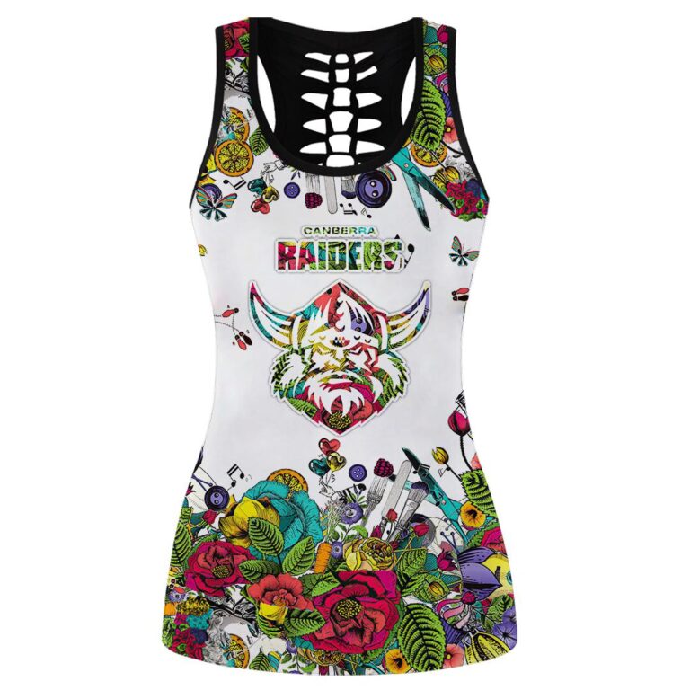 NRL Canberra Raiders | Women's Criss Cross Tanktop/Hollow Tank Top/Legging